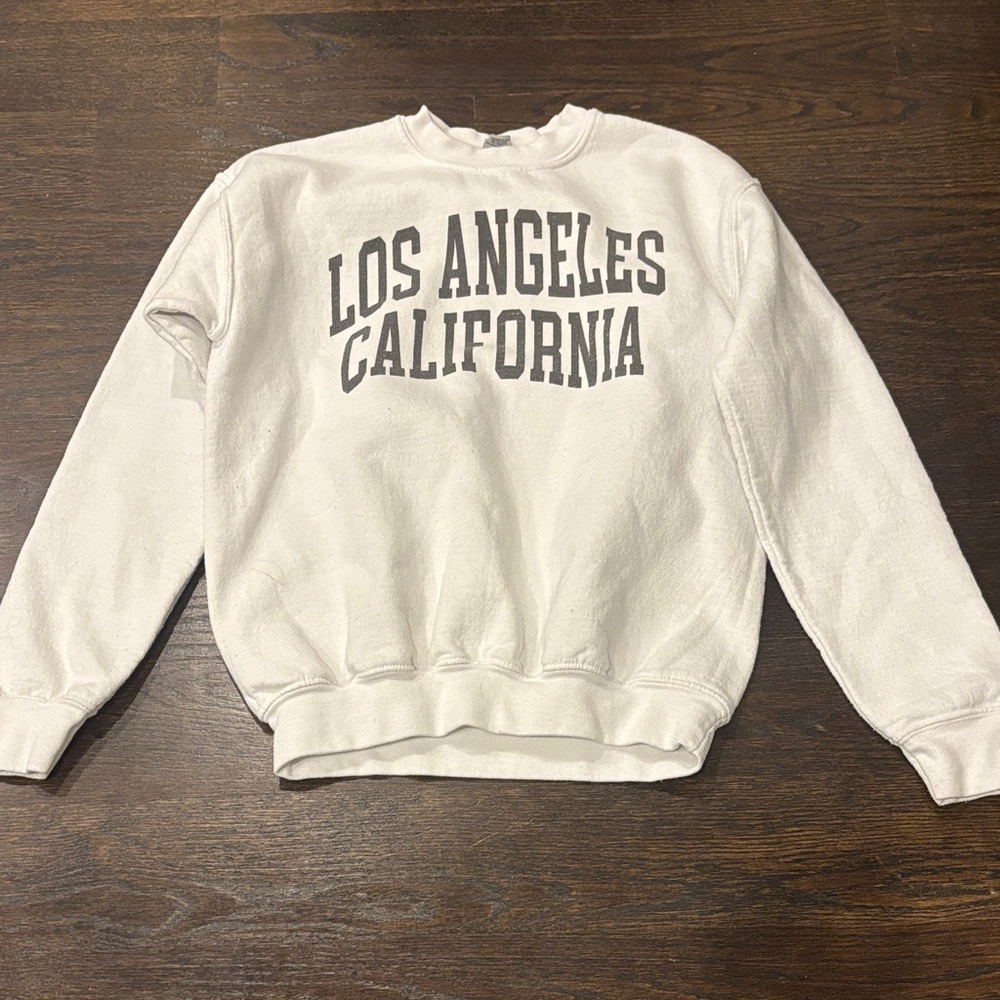 Gildan Girl’s White Los Angeles California Sweatshirt Size Large